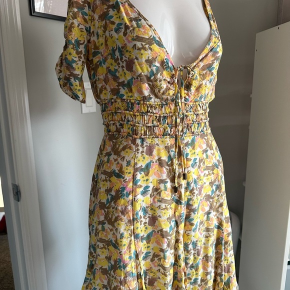 Free People Yellow Floral Mini Dress - Picture 8 of 11